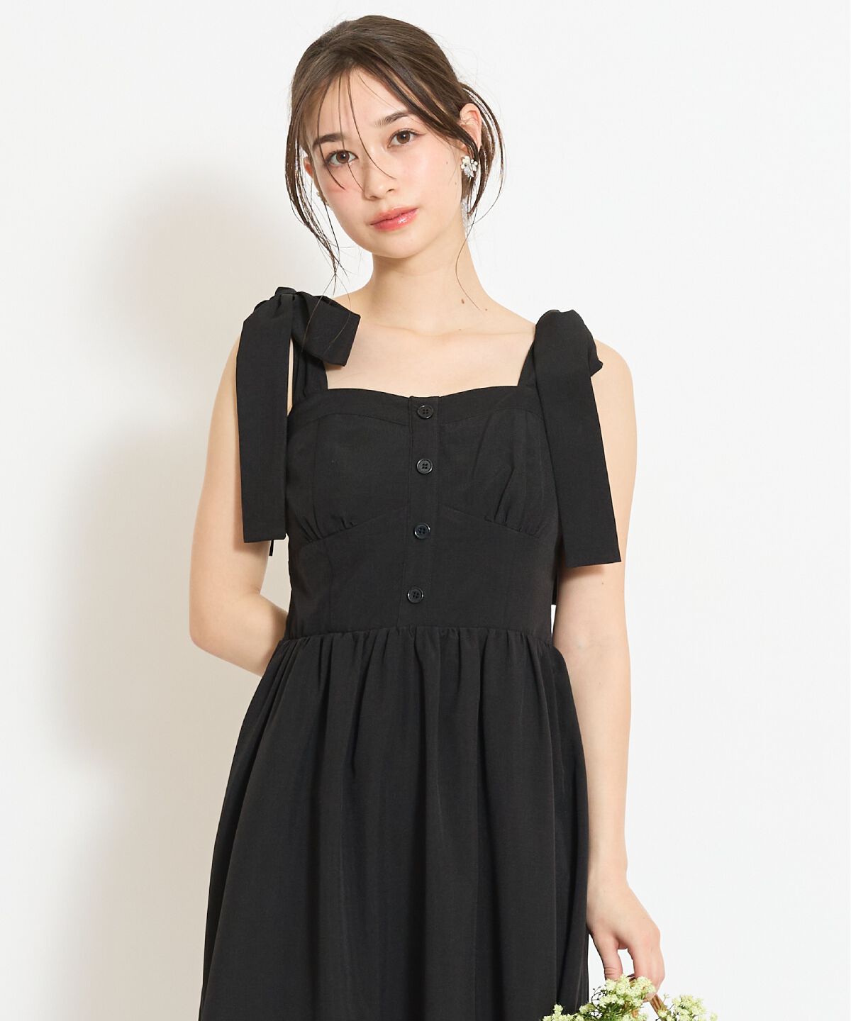 WILLSELECTION「リボンショルダーギャザーワンピース」|ワンピース|
