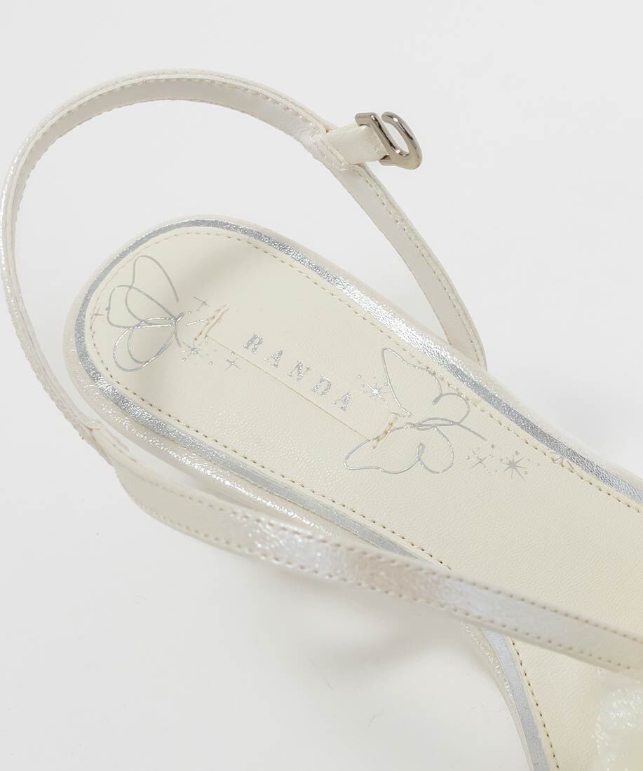  「【Butterfly Collection】シアーフラワーバタフライヒールサンダル」|サンダル|