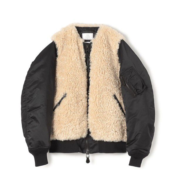 TOMORROWLAND BUYING WEAR「【別注】HYKE FAUX SHEARLING TYPE MA-1JACKET」|ブルゾン・スタジャン|43 ブラック系