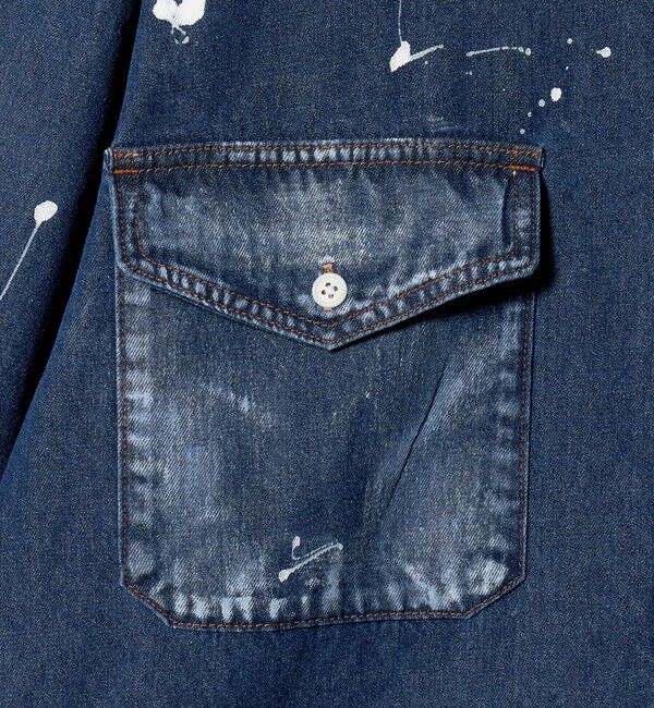 UNITED ARROWS「【別注】＜WESCOT＞スプラッシュ ペイント デニム シャツ」|シャツ・ブラウス|