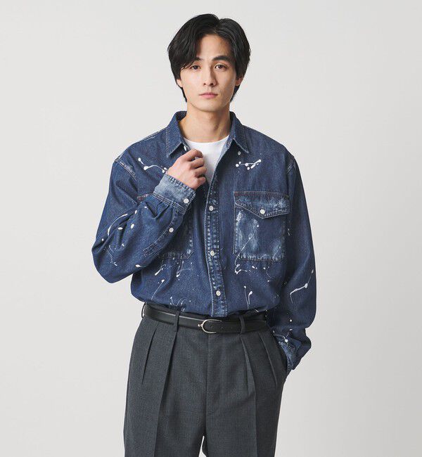 UNITED ARROWS「【別注】＜WESCOT＞スプラッシュ ペイント デニム シャツ」|シャツ・ブラウス|