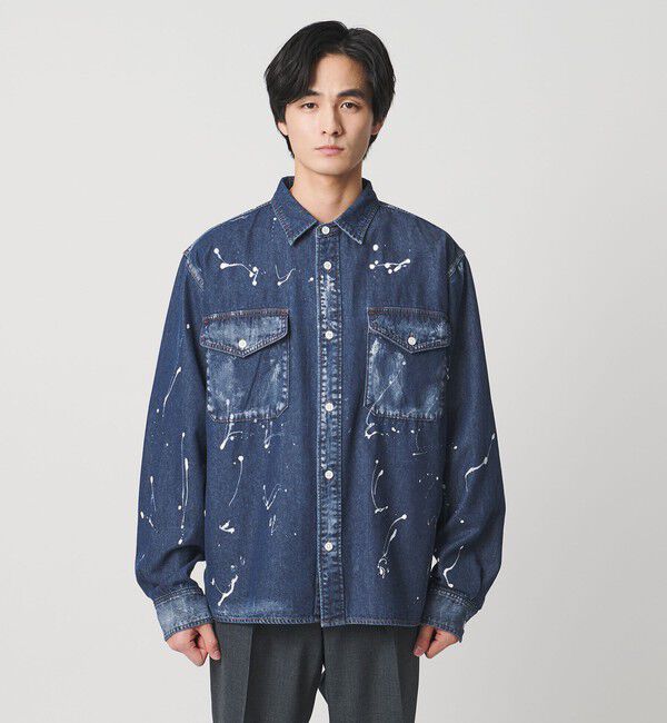 UNITED ARROWS「【別注】＜WESCOT＞スプラッシュ ペイント デニム シャツ」|シャツ・ブラウス|