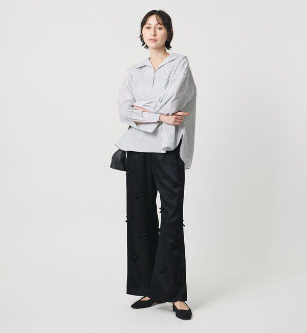UNITED ARROWS「サテン 3Dリボン パンツ ‐ウォッシャブル‐」|チノ|