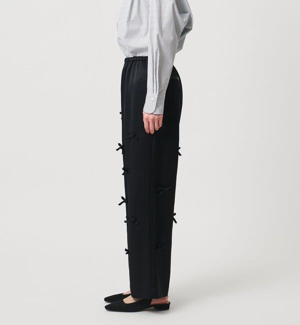 UNITED ARROWS「サテン 3Dリボン パンツ ‐ウォッシャブル‐」|チノ|
