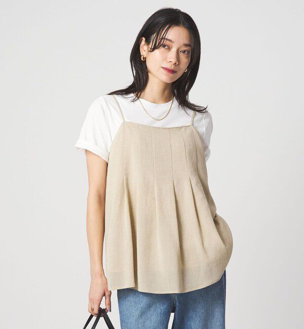 UNITED ARROWS green label relaxing「シアーエア キャミソール マシンウォッシャブル」|キャミソール|BEIGE