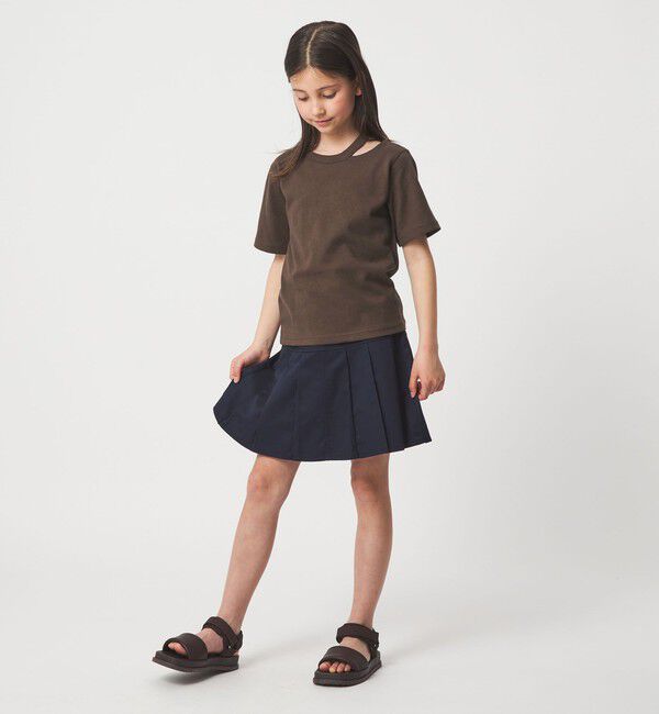UNITED ARROWS green label relaxing「【WEB限定】ネック スリットTシャツ 100cm-160cm」|Tシャツ・カットソー|