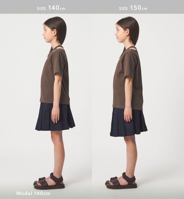 UNITED ARROWS green label relaxing「【WEB限定】ネック スリットTシャツ 100cm-160cm」|Tシャツ・カットソー|