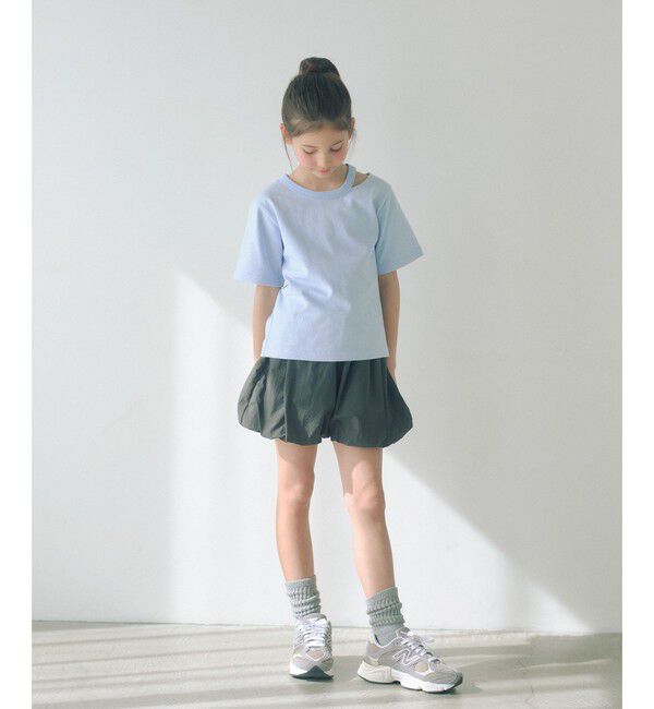 UNITED ARROWS green label relaxing「【WEB限定】ネック スリットTシャツ 100cm-160cm」|Tシャツ・カットソー|
