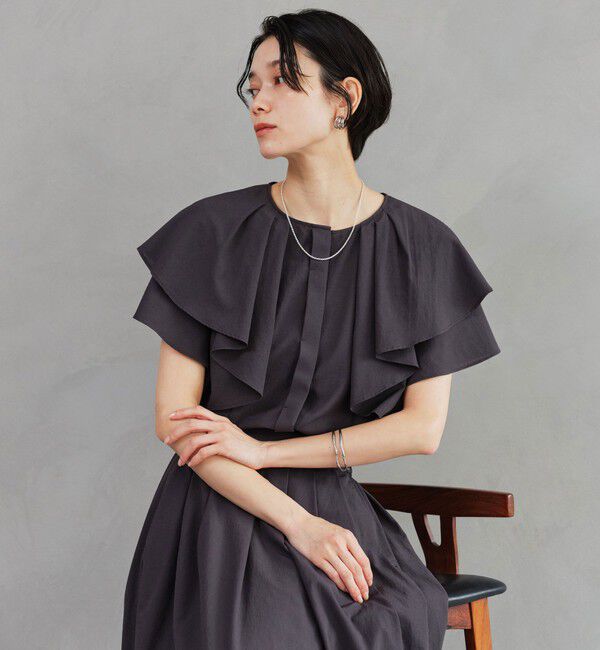 UNITED ARROWS green label relaxing「Breeze Cool  ラッフル ブラウス マシンウォッシャブル 吸水速乾 通気性 UVカット」|シャツ・ブラウス|