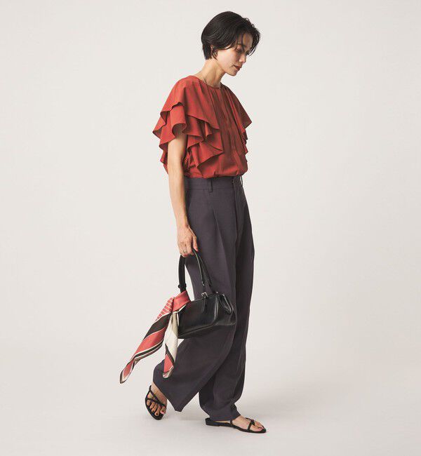 UNITED ARROWS green label relaxing「Breeze Cool  ラッフル ブラウス マシンウォッシャブル 吸水速乾 通気性 UVカット」|シャツ・ブラウス|