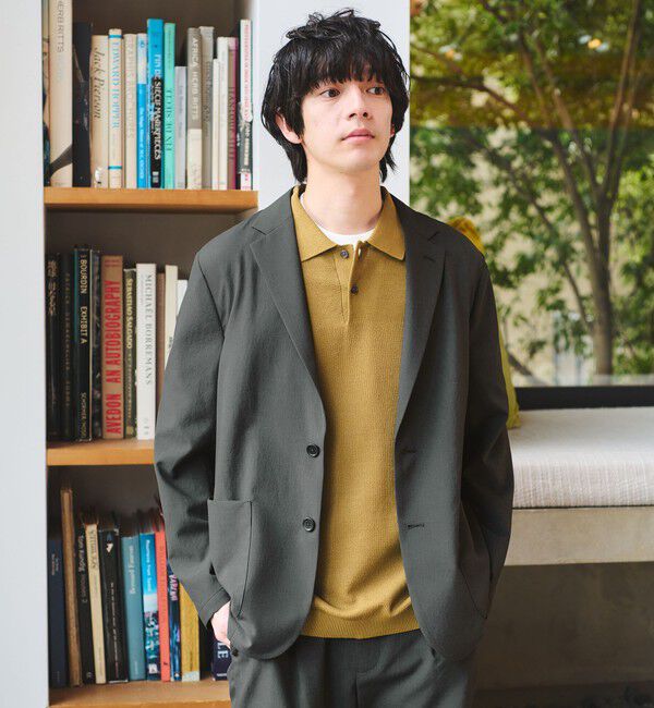 UNITED ARROWS green label relaxing「Dot Air リラックス ジャケット -ストレッチ-」|テーラードジャケット|OLIVE