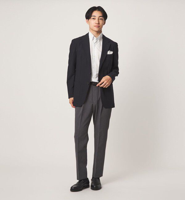 UNITED ARROWS green label relaxing「エブリット TC パナマ チェック スタンダード ボタンダウン ショートスリーブ シャツ -イージーアイロン・」|シャツ・ブラウス|