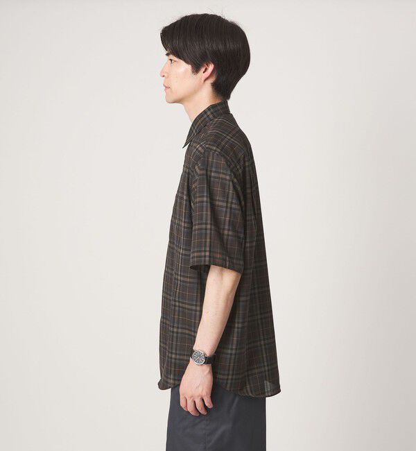 UNITED ARROWS green label relaxing「ウォッシャブル TW サイロ ジャストルーズ チェック柄 半袖 シャツ -通気性・接触冷感-」|シャツ・ブラウス|