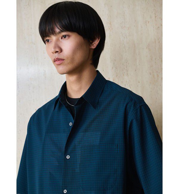 UNITED ARROWS green label relaxing「ウォッシャブル TW サイロ ジャストルーズ チェック柄 半袖 シャツ -通気性・接触冷感-」|シャツ・ブラウス|