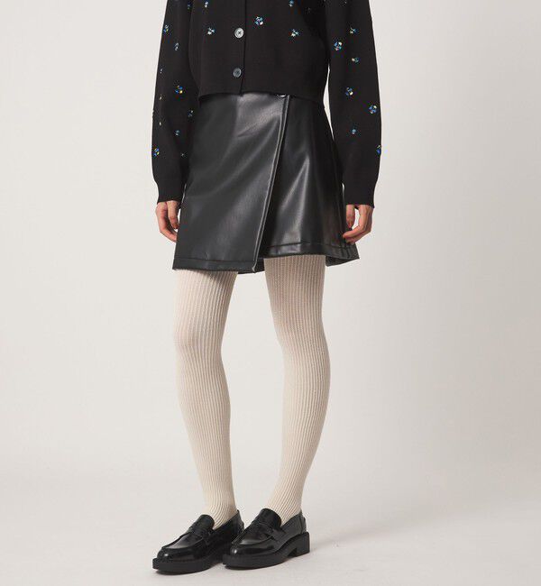 EMMEL REFINES「＜EMMEL REFINES＞EM レザーライク ラップ ミニスカート」|スカート|BLACK
