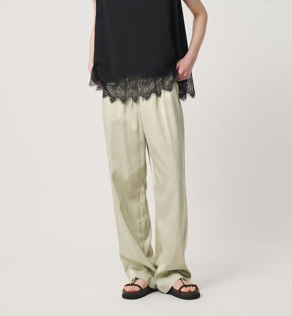 BEAUTY&YOUTH UNITED ARROWS「サテンドロースト ワイドパンツ ウォッシャブル」|その他|LIME