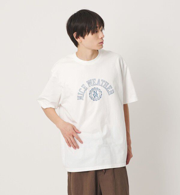 NICE WEATHER「＜NICE WEATHER＞ロゴプリント Tシャツ」|Tシャツ・カットソー|WHITE