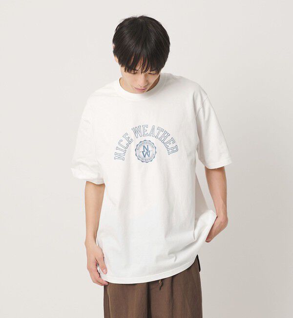 NICE WEATHER「＜NICE WEATHER＞ロゴプリント Tシャツ」|Tシャツ・カットソー|
