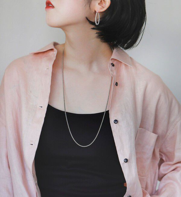 quaranciel「quaranciel: シルバー925 ボールチェーン ロング ネックレス」|ネックレス|シルバー