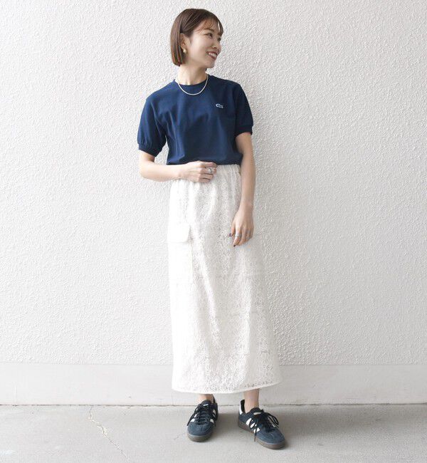 SHIPS any「【SHIPS any別注】LACOSTE: ワンポイント ロゴ ピケ クルーネック Tシャツ 25SS◇」|Tシャツ・カットソー|