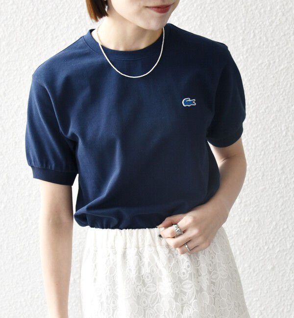 SHIPS any「【SHIPS any別注】LACOSTE: ワンポイント ロゴ ピケ クルーネック Tシャツ 25SS◇」|Tシャツ・カットソー|