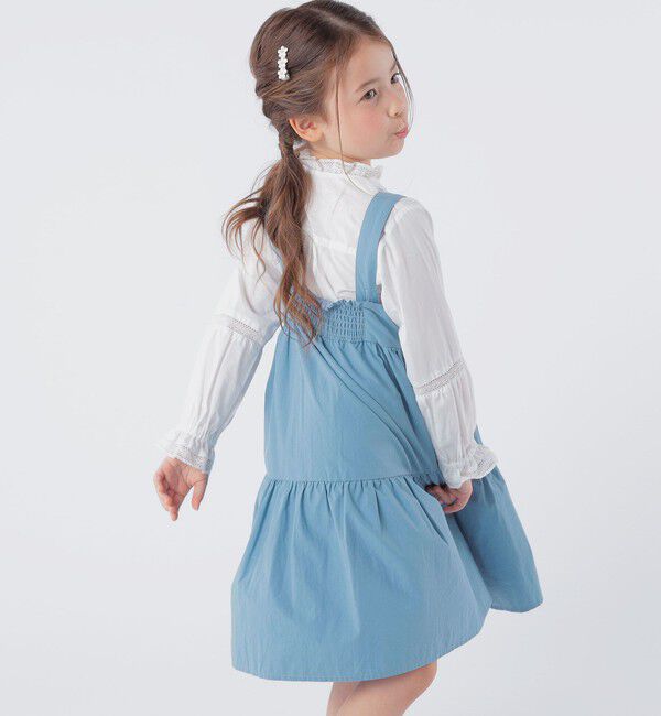 SHIPS KIDS「SHIPS KIDS:100～130cm / ピンタック レース ブラウス」|シャツ・ブラウス|