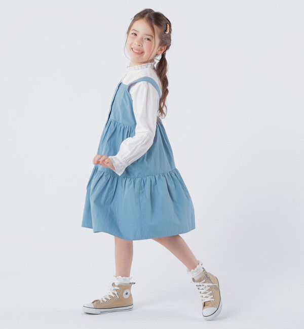SHIPS KIDS「SHIPS KIDS:100～130cm / ピンタック レース ブラウス」|シャツ・ブラウス|