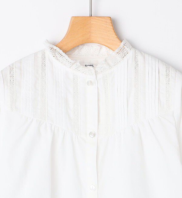 SHIPS KIDS「SHIPS KIDS:80～90cm / ピンタック レース ブラウス」|シャツ・ブラウス|