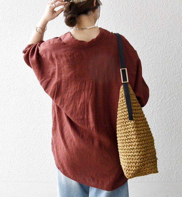 SHIPS any「SHIPS any:〈洗濯機可能〉リネン 刺繍 レギュラー ルーズ シャツ」|シャツ・ブラウス|