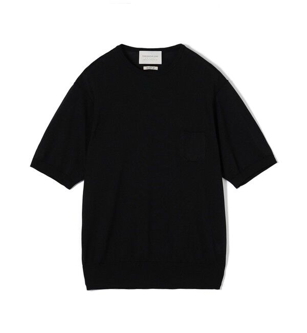 TOMORROWLAND MENS「TOMORROWLAND tricot プライムシルク ハイゲージ クルーネックニットTシャツ」|ニット・セーター|19 ブラック