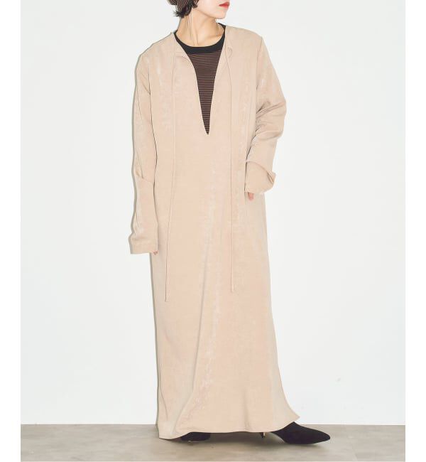  「《追加予約》VELVET LEAN KAFTAN DRESS：ワンピース」|ワンピース|ベージュ