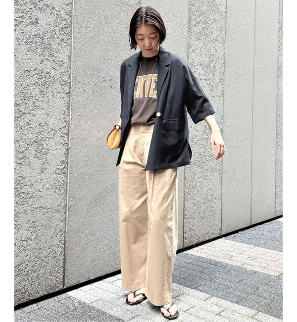 SLOBE IENA「《WEB限定/追加》リネンレーヨンハーフスリーブジャケット」|その他|