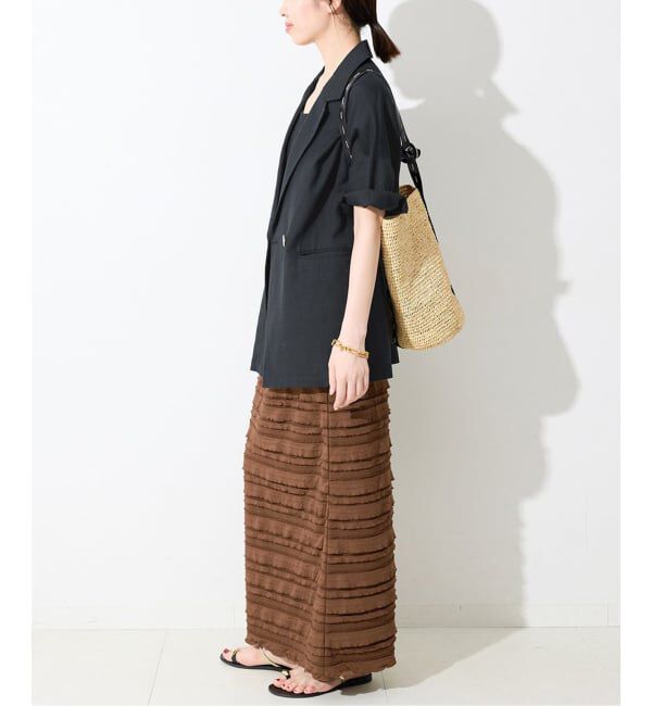 SLOBE IENA「《WEB限定/追加》リネンレーヨンハーフスリーブジャケット」|その他|