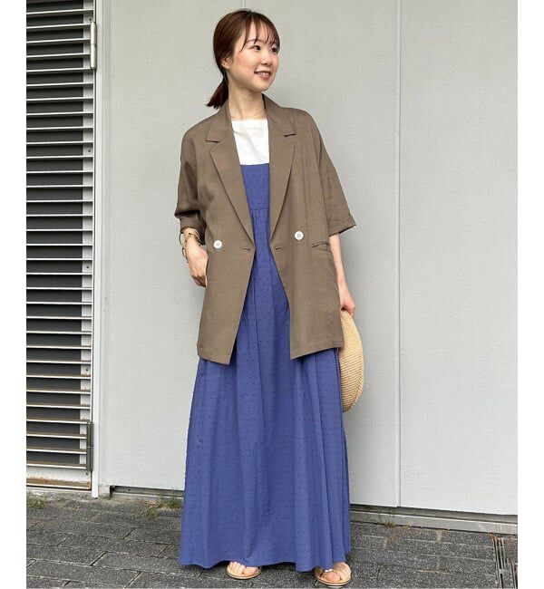 SLOBE IENA「《WEB限定/追加》リネンレーヨンハーフスリーブジャケット」|その他|