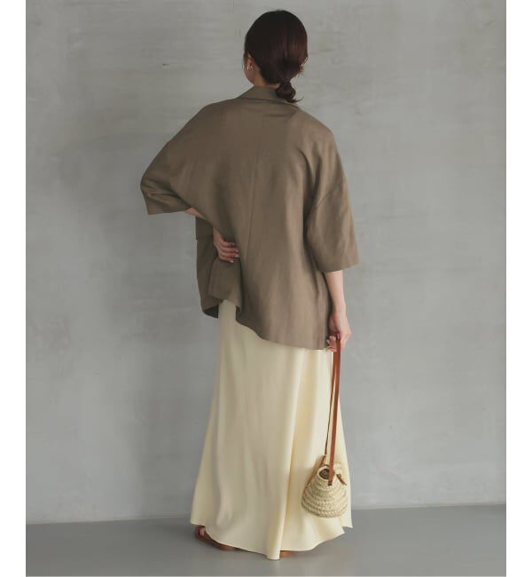 SLOBE IENA「《WEB限定/追加》リネンレーヨンハーフスリーブジャケット」|その他|