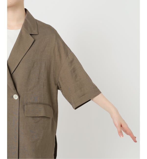 SLOBE IENA「《WEB限定/追加》リネンレーヨンハーフスリーブジャケット」|その他|