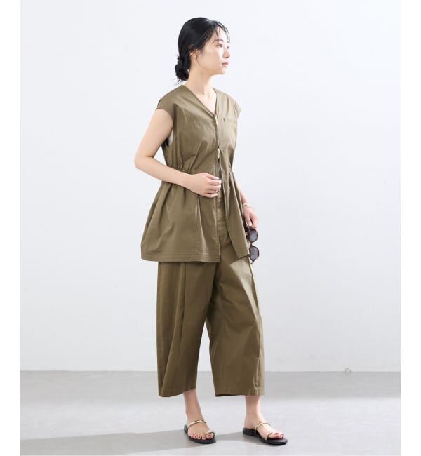 IENA「オーガニックコットンミックスバレルパンツ」|スラックス|