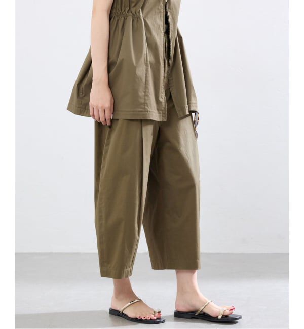 IENA「オーガニックコットンミックスバレルパンツ」|スラックス|カーキ