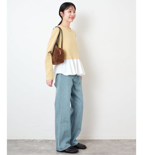 SLOBE IENA「《予約》布帛ドッキングフライスカットソー」|Tシャツ・カットソー|