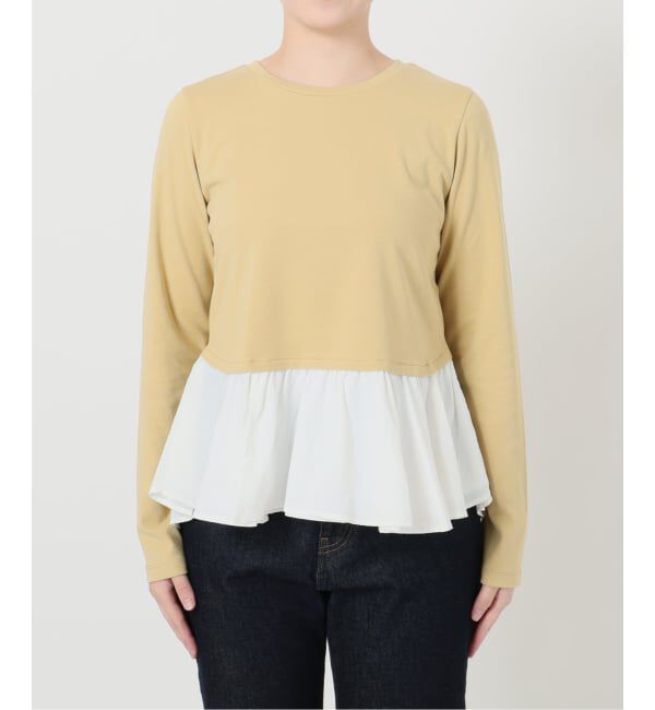 SLOBE IENA「《予約》布帛ドッキングフライスカットソー」|Tシャツ・カットソー|