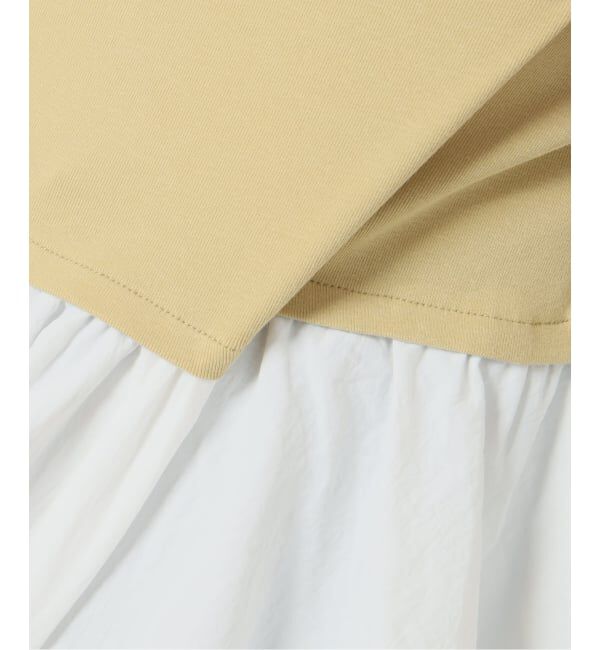 SLOBE IENA「《予約》布帛ドッキングフライスカットソー」|Tシャツ・カットソー|