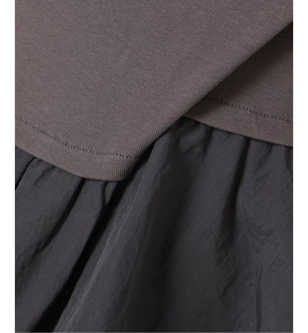 SLOBE IENA「《予約》布帛ドッキングフライスカットソー」|Tシャツ・カットソー|