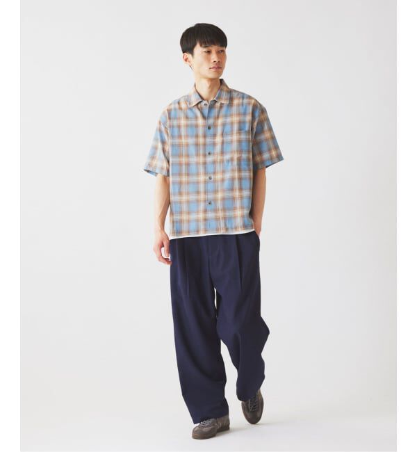 JOURNAL STANDARD relume「T/Cガーゼ オンブレチェック ボックス 半袖シャツ」|シャツ・ブラウス|