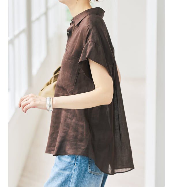 Spick and Span「《セットアップ可》ラミーブレンドフレンチスリーブシャツ」|シャツ・ブラウス|