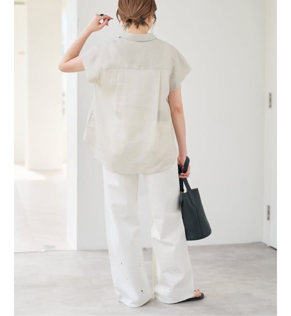 Spick and Span「《セットアップ可》ラミーブレンドフレンチスリーブシャツ」|シャツ・ブラウス|