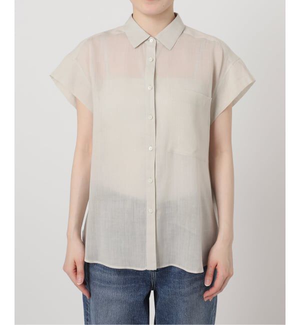 Spick and Span「《セットアップ可》ラミーブレンドフレンチスリーブシャツ」|シャツ・ブラウス|