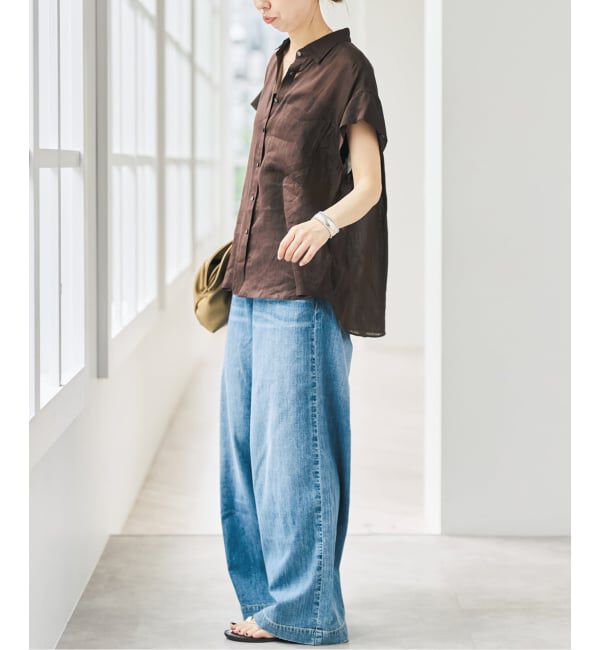 Spick and Span「《セットアップ可》ラミーブレンドフレンチスリーブシャツ」|シャツ・ブラウス|