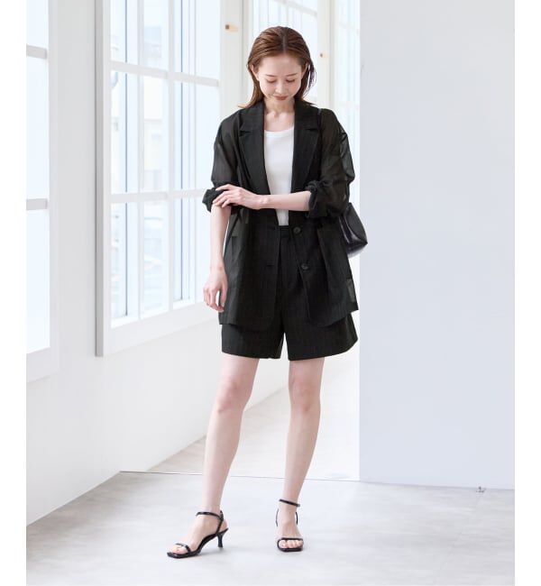 U by SPICK&SPAN「《追加》シアーオーバージャケット」|テーラードジャケット|