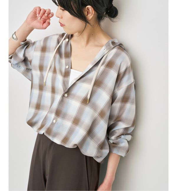 Spick and Span「PEチェックパーカ」|シャツ・ブラウス|