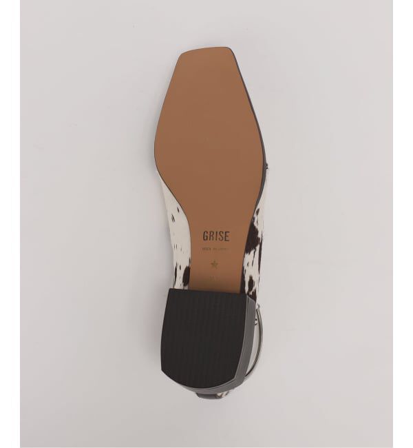 GRISE「GRISEレザースクエアクロスシームアンクルフラット」|その他|